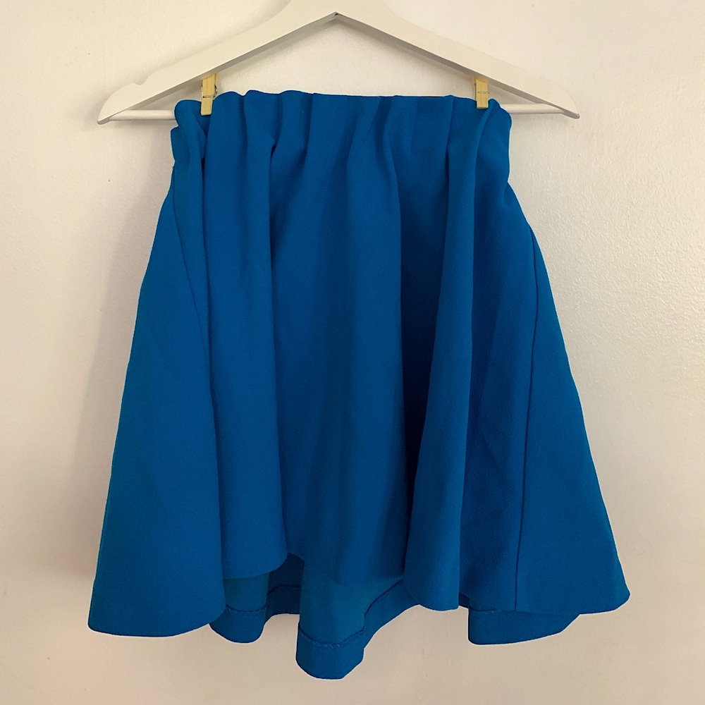 H&M Blue Circle Skirt with Paperbag Ruffle Waist